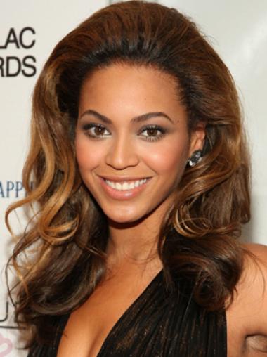 Perruques Beyoncé Brune 18" Sans Frange Bon marché