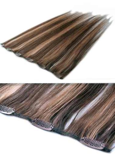 Extensions à Clip Cheveux Humains Brune Lisse