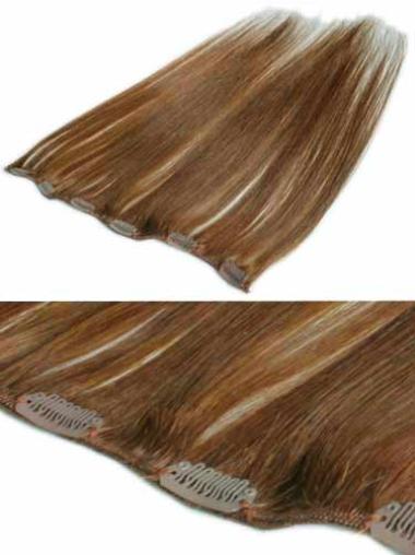 Extensions à Clip Cheveux Humains Brune Lisse
