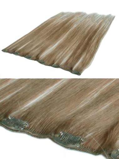 Extensions à Clip Cheveux Humains Blonde Lisse