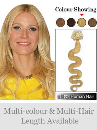 Cercle Micro Extensions de Cheveux Cheveux Humains Blonde Ondulé