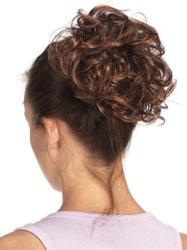 Enroulements / Chignons Ronds Synthétique Brune Clip-In
