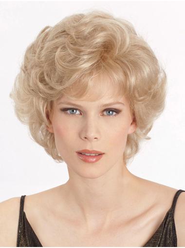 Perruques Classique Courte Monofilament Blonde Cheveux Synthétique