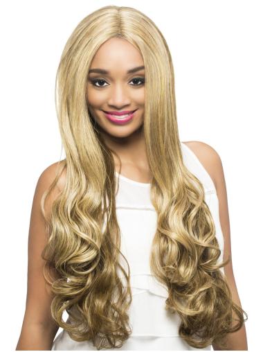 Afro-Américain Perruques Longue Blonde Sans Frange