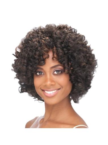 Perruques Afro-Americaines Style Brune Longueur de Menton 