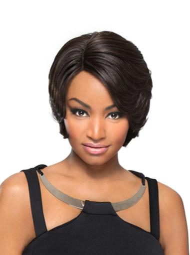 Perruques Afro-Americaines Belle Noir Courte Lisse