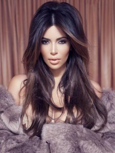 Perruques Kim Kardashian Haute qualité 22" Ondulé Lace Front