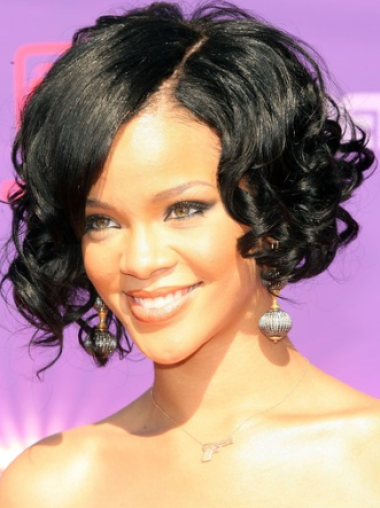 Perruques Rihanna Bob Noire Lace Front Mode