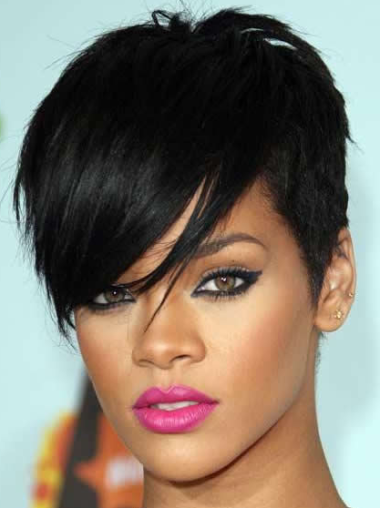 Perruques Rihanna Avec Frange Noire Lace Front Nouveau