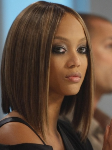 Perruques Tyra Banks 12" Lisse Brune Durable