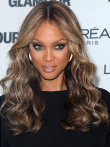 Perruques Tyra Banks 18" Bouclé Brune Impertinent