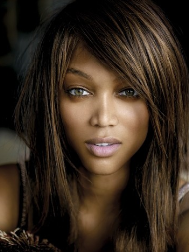 Perruques Tyra Banks 16" Lisse Brune Meilleur