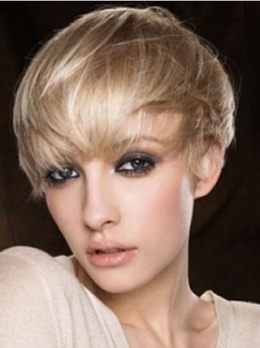 Perruques Cheveux Humaines 4" à la mode Blonde