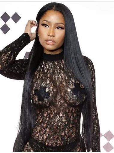 Perruques Nicki Minaj Lace Front Lisse Noire 28"