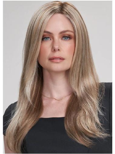 Blonde Lisse Longue Conçu Sans Frange Cheveux Synthétique 100% De Perruques Liées À La Main