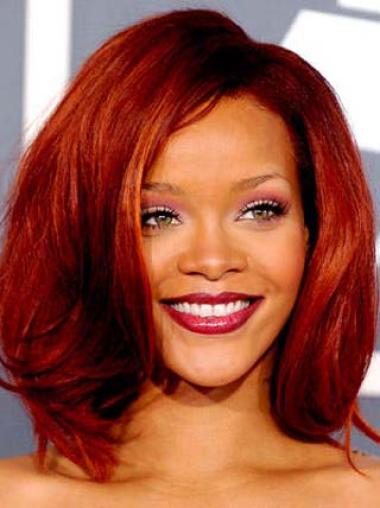 Perruques Rihanna Sans Frange Rousse Lace Front populaire