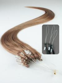 Cercle Micro Extensions de Cheveux Cheveux Humains Brune Lisse